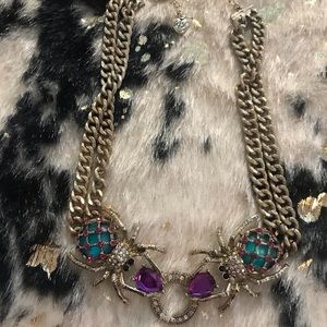 Betsey Johnson Jeweled Spider Necklace